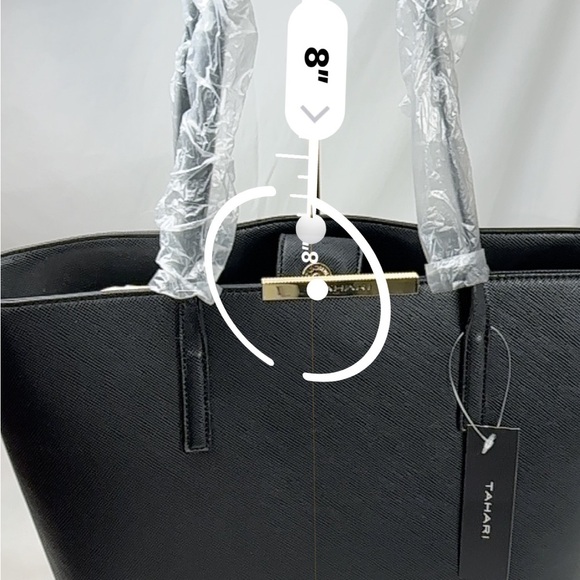 Tahari Elegant Black Tote Bag - NWT - Picture 6 of 10